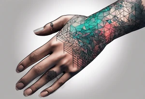 cyberpunk 2077, hand tattoo, geometric, subtle, men tattoo idea
