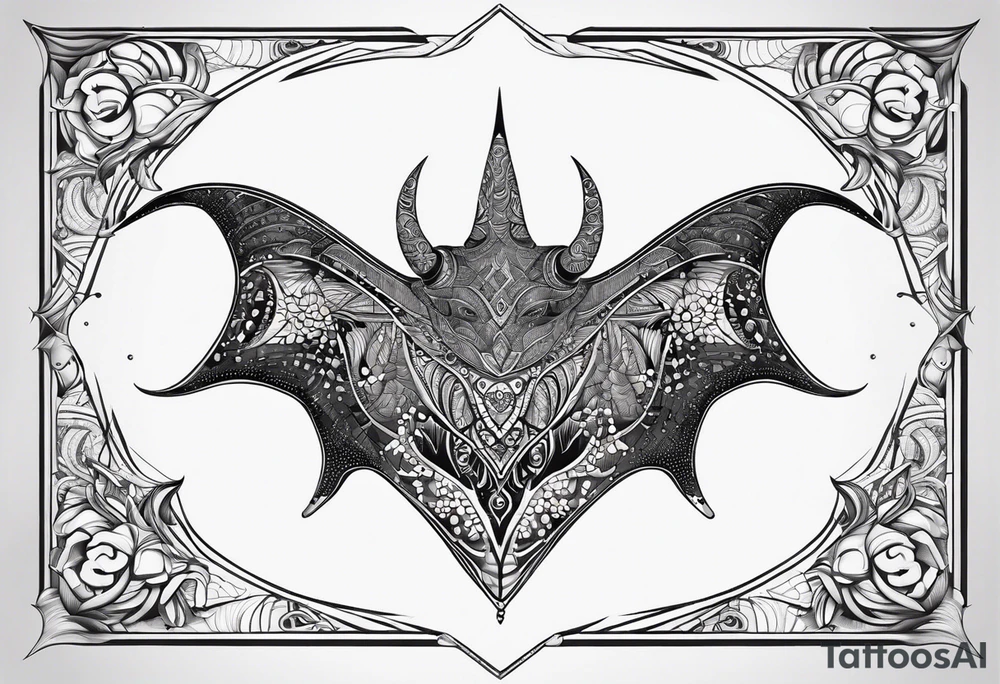 manta ray symmetrical tattoo idea
