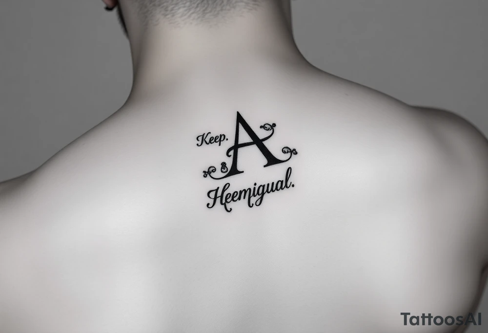 Give me a vertical forearm tattoo. I want it to be the acronym “Keep.A.Steady.Hustle”. I want the K to say Keep, then under the K put an A, under the A put an S that says steady, and then under the S put an H that says hustle. Add small details like ink clouds and moneybags. tattoo idea