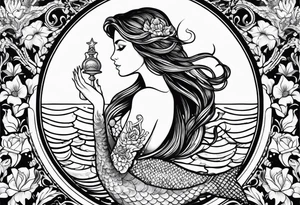 Russian mermaid tattoo idea