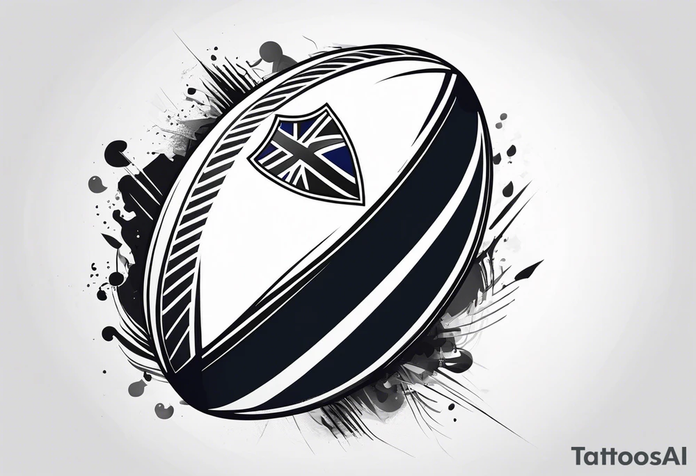 Rugby ball with Finalnd flag tattoo idea