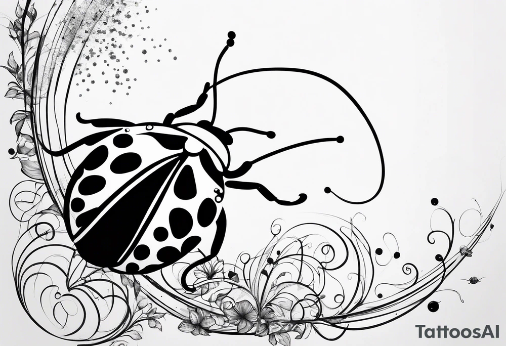 very minimalist combination of a ladybug, the letter ‘s’, a jellyfish and a swing tattoo idea