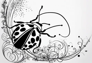 very minimalist combination of a ladybug, the letter ‘s’, a jellyfish and a swing tattoo idea