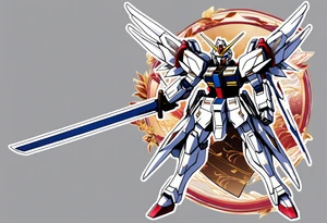 would like a gundam wing wing zero embedded with samurai background tattoo idea