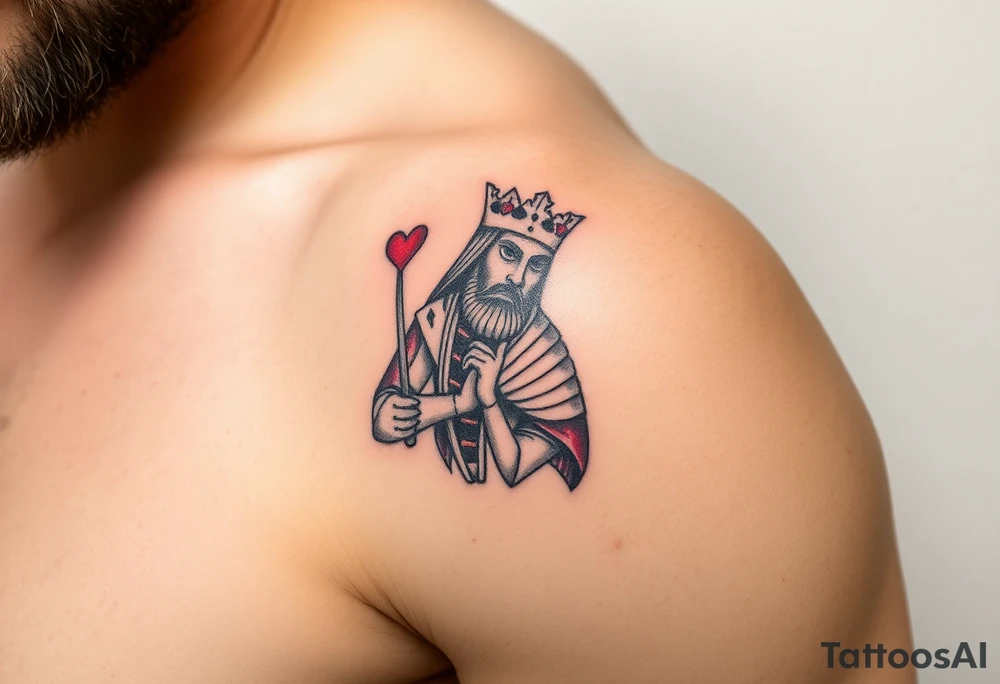 warrior king of hearts tattoo idea