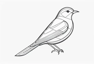 Black and white bird outline tattoo idea