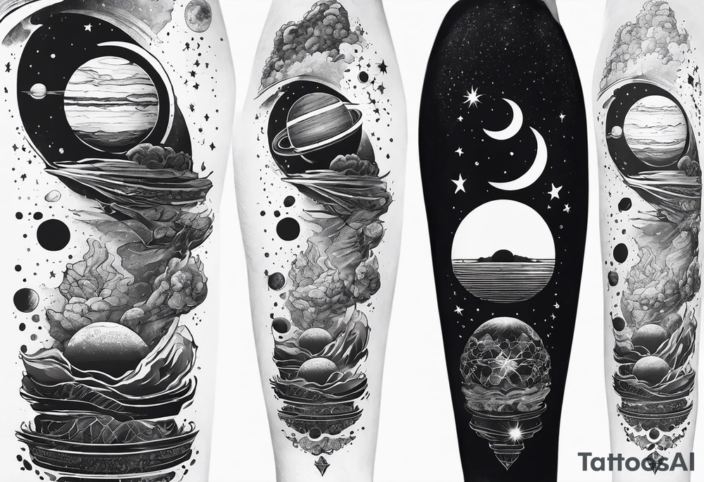solar system spine tattoo idea
