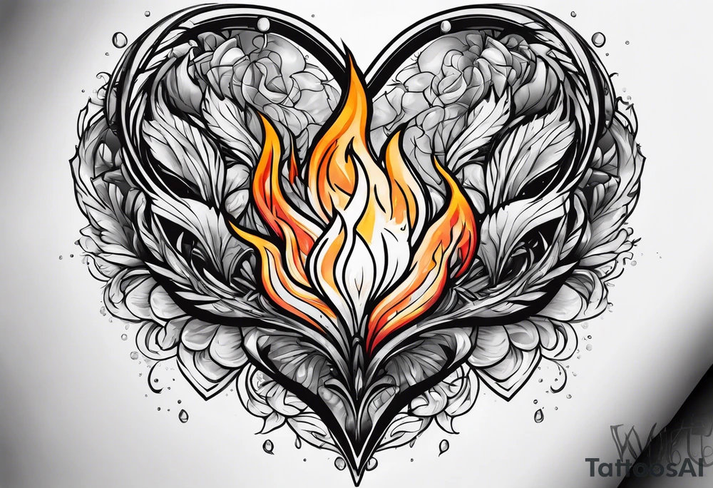 A heart that is covered in ice and also on fire tattoo idea A heart that is covered in ice and also on fire tattoo idea