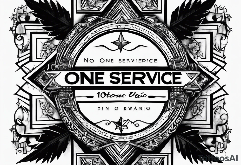 Text "no one service" tattoo idea