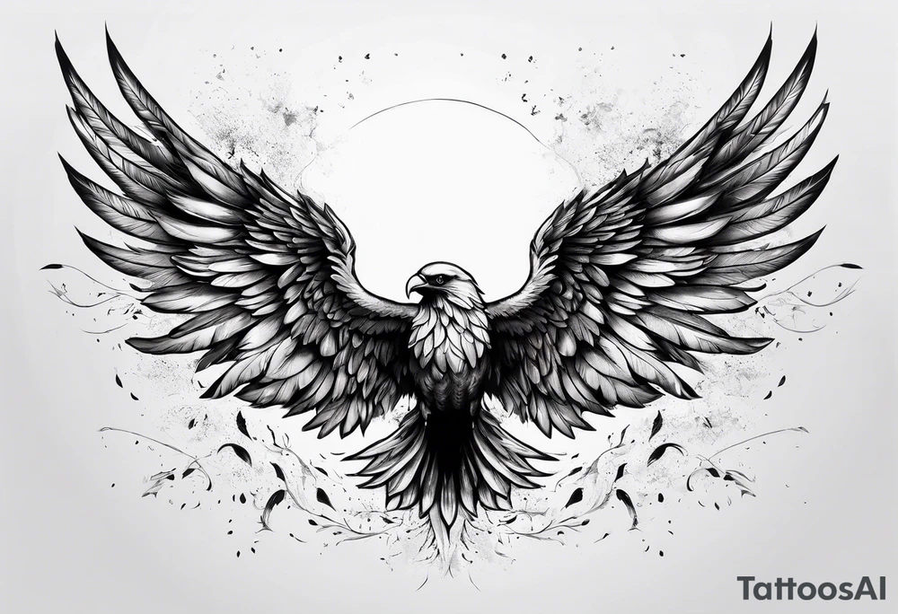 Icarus falling from the sky with feathered wings tattoo idea