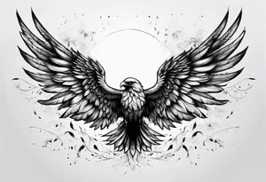 Icarus falling from the sky with feathered wings tattoo idea