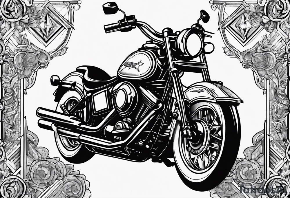 motorcyles, guns and money tattoo idea