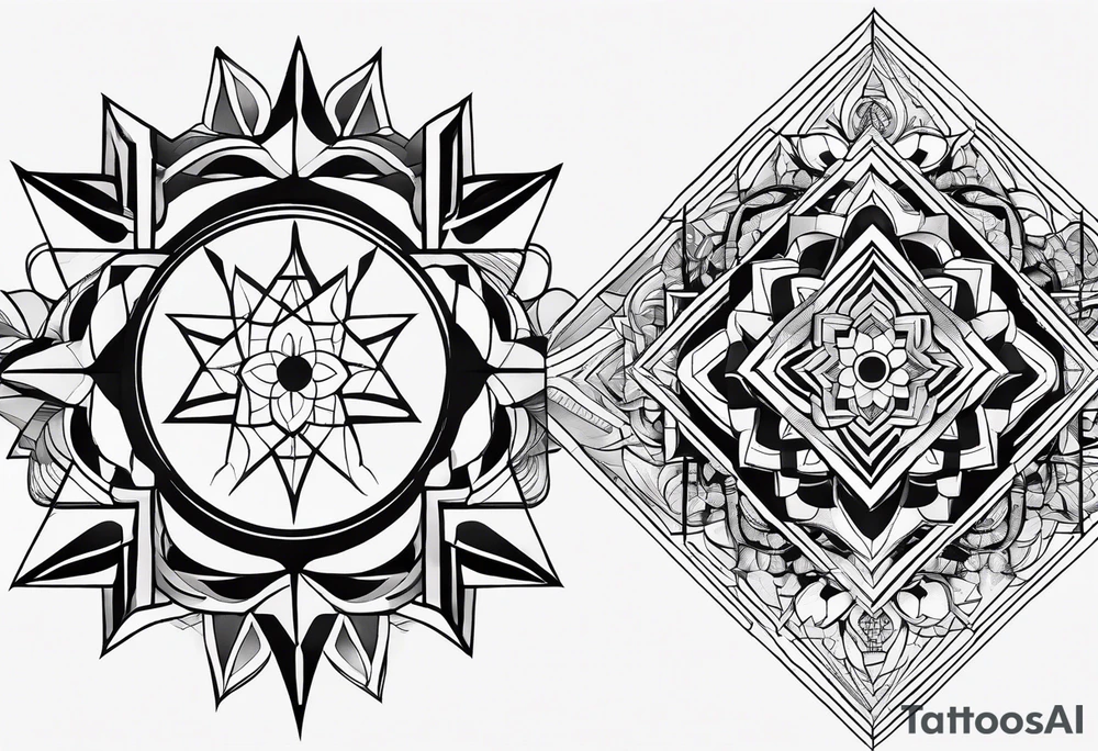 Geometric shapes that represent balance in life. No scales or mandala like designs. tattoo idea