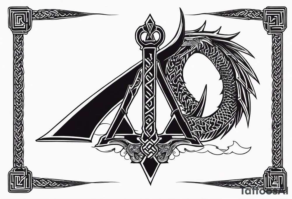 Valhalla sword chain barbed wire
dragon axe Valknut tattoo idea Valhalla sword chain barbed wire
dragon axe Valknut tattoo idea
