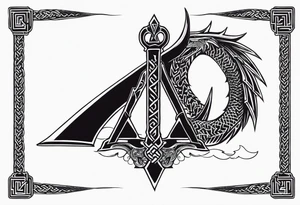 Valhalla sword chain barbed wire
 dragon axe Valknut tattoo idea