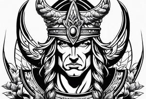 Ares with a laurel wreath around him tattoo idea