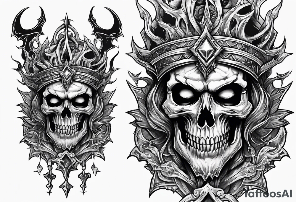 necromancer guy from diablo game small tattoo idea