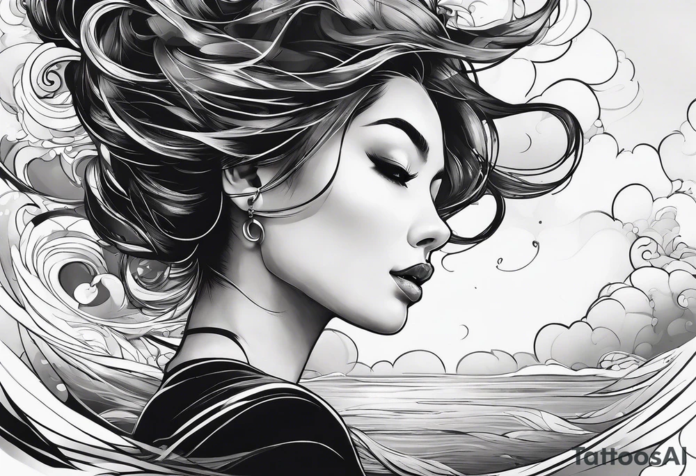 girl floating on still water
aerial view tattoo idea