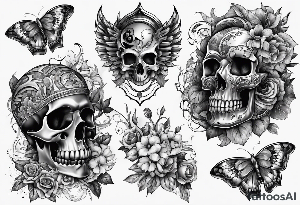 bouque of penis tattoo idea