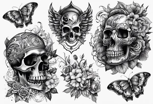 bouque of penis tattoo idea