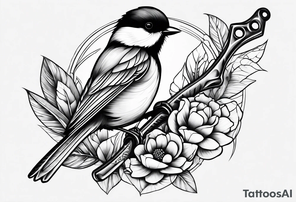 wrench chickadee tattoo idea