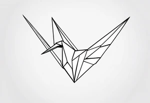 broken Origami Crane tattoo idea