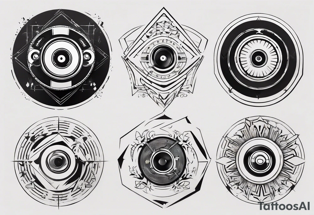 speaker music disc jokey tattoo idea