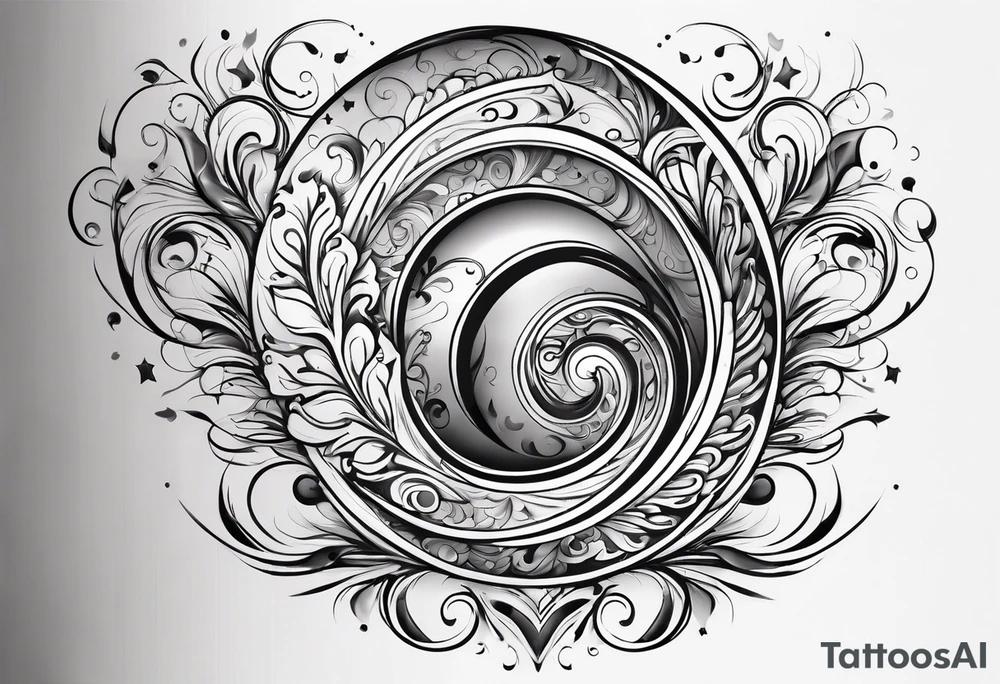 Swirls and whirls half sleeve tattoo idea