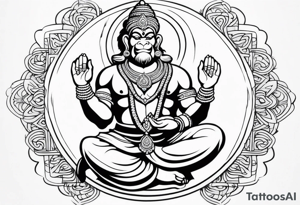 hanuman praying tattoo idea