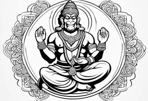 hanuman praying tattoo idea