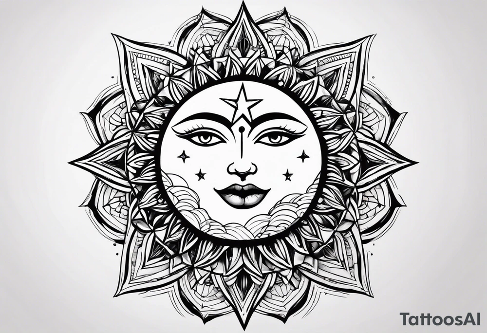 Quero uma tatuagem do sol e da lua juntos simples e delicados tattoo idea