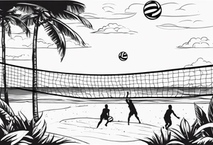 volleyball game on the beach tattoo idea