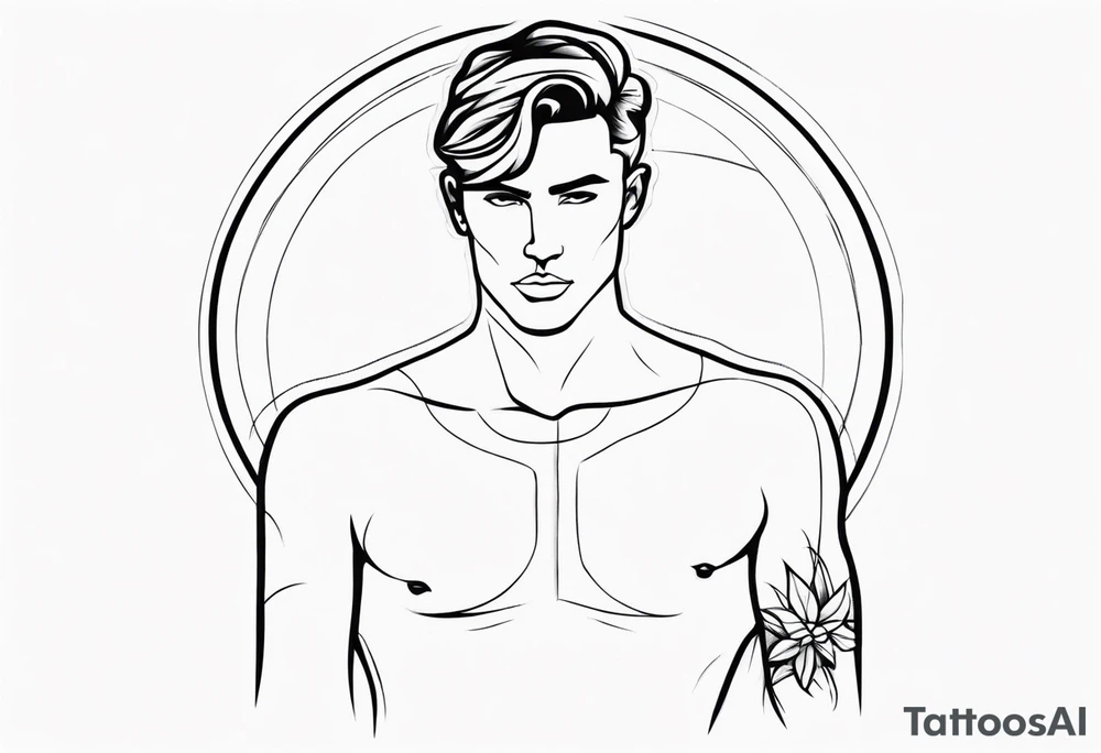 Men outline tattoo idea