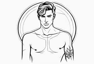 Men outline tattoo idea