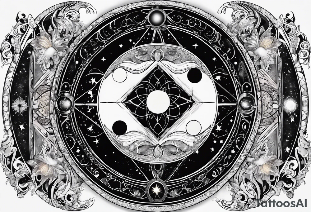 Astrology, Gemini, Natal Chart, angelic, soul mates, vision, planetary, ying yang, the moon, third eye, mystical
armband tattoo idea