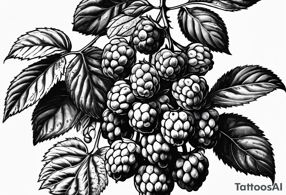 a raspberry branch that is hanging vertically tattoo idea