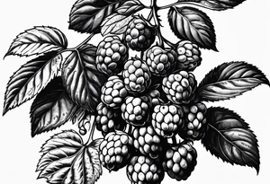 a raspberry branch that is hanging vertically tattoo idea