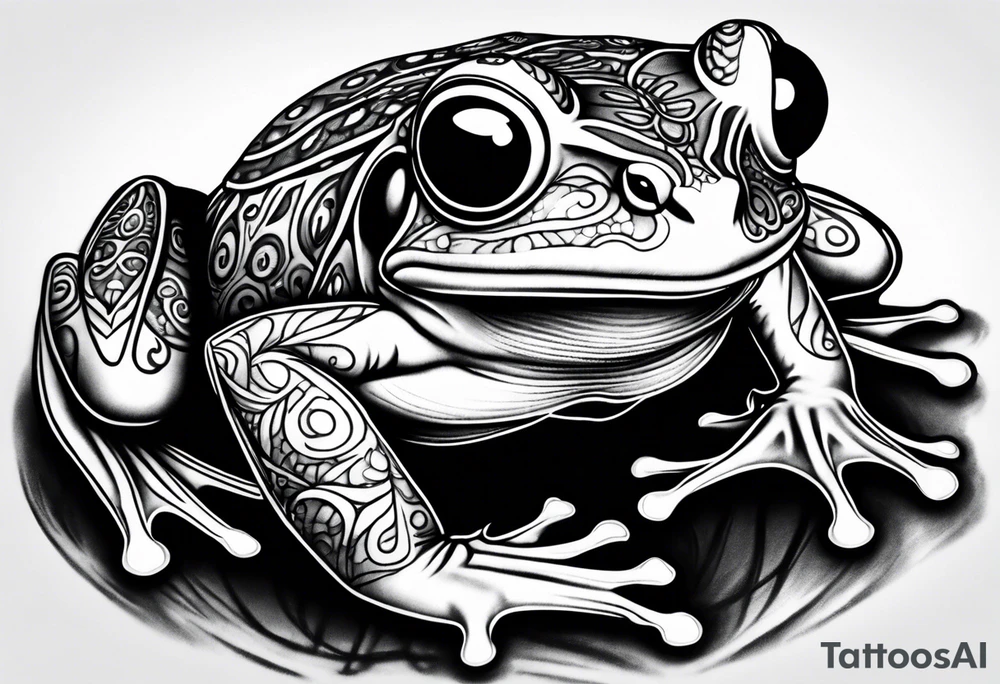 a psychedelic frog tattoo idea