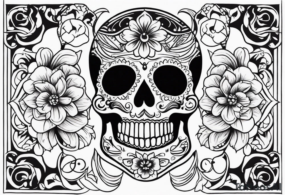 Mexico day of dead tattoo idea