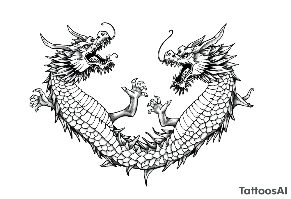 roaring dragons tattoo idea