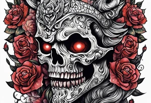 Beautiful Eldridge horror creature thigh tattoo tattoo idea