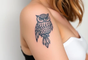 powerful, owl tattoo idea