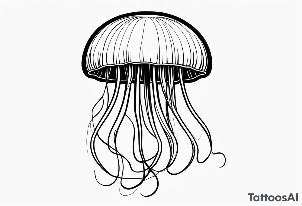 jellyfish with a small head and long tentacles tattoo idea
