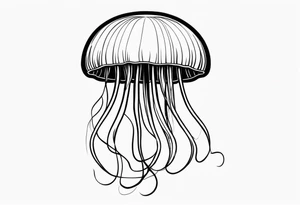 jellyfish with a small head and long tentacles tattoo idea