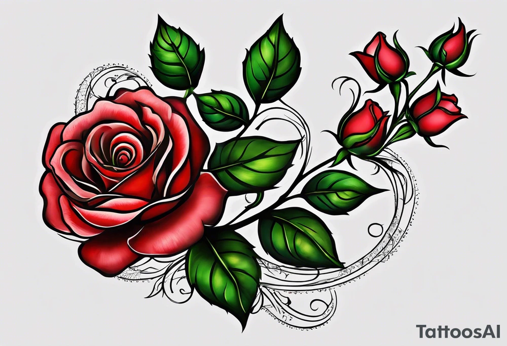 a small rose but instead of the branch put the name "jessica" written in Arabic so that the name is connected to the rose tattoo idea