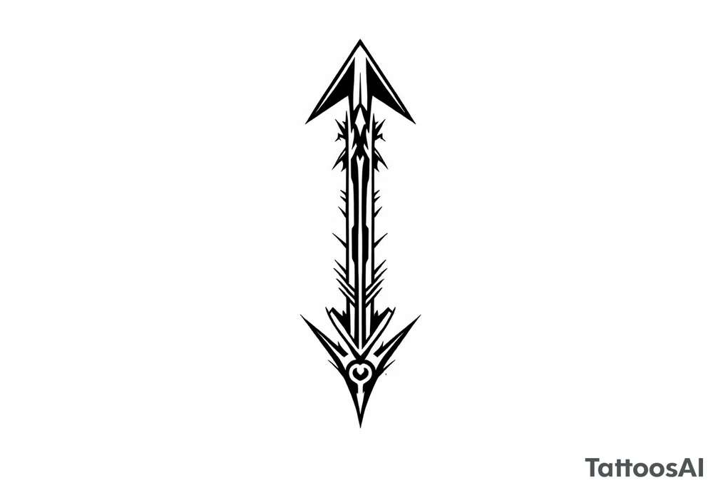 one  arrow  that look down tattoo idea