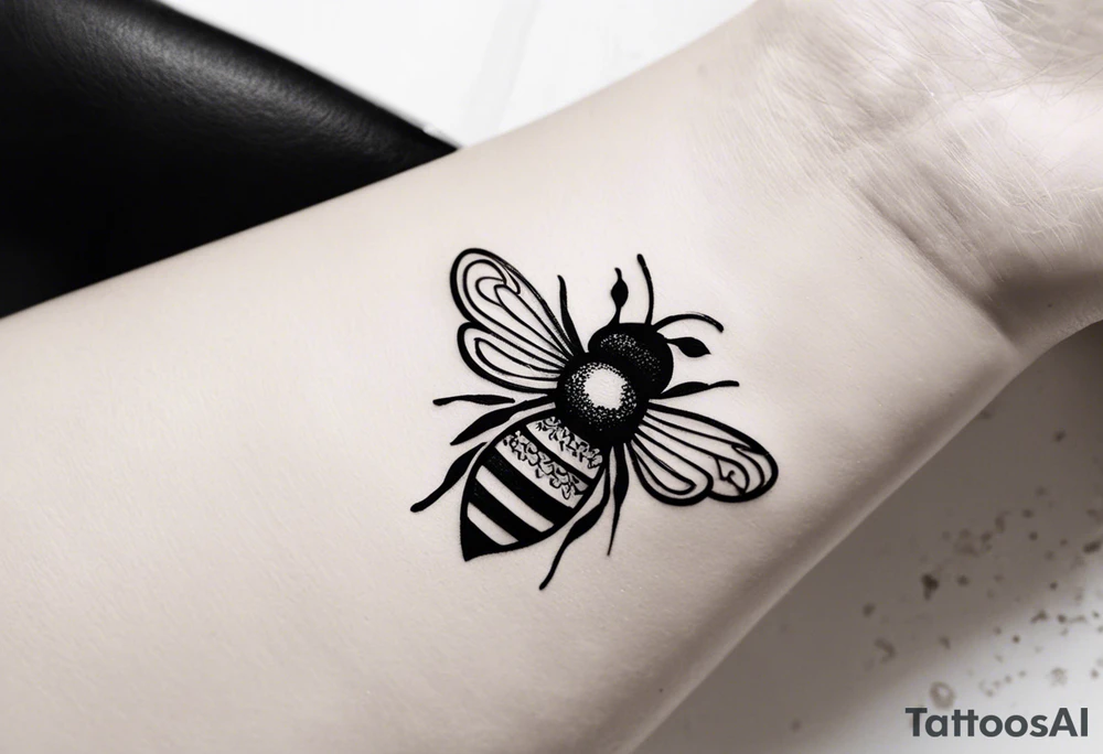 I want the tatoo to say "Along the way" in a flowy way with a small bee at the end for my wrist tattoo idea