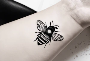 I want the tatoo to say "Along the way" in a flowy way with a small bee at the end for my wrist tattoo idea