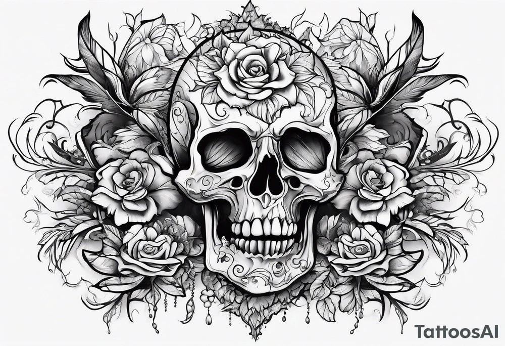 Beautiful body horror tattoo idea