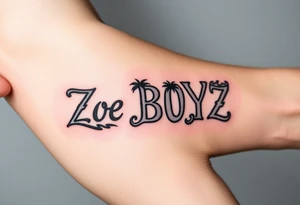 Zoe BOYZ with palm trees and flames tattoo idea